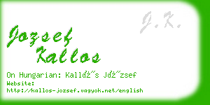 jozsef kallos business card